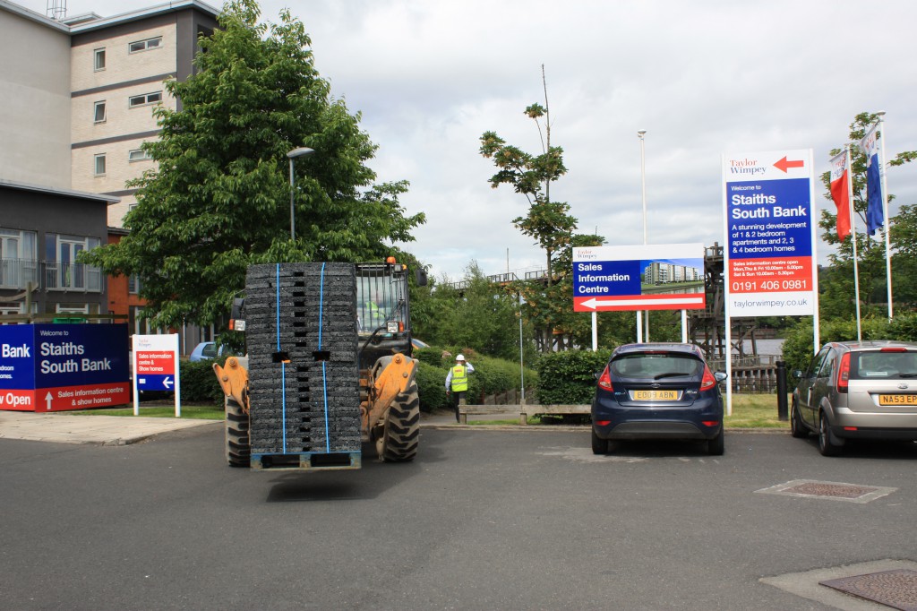 A forklift truck with aquadyne