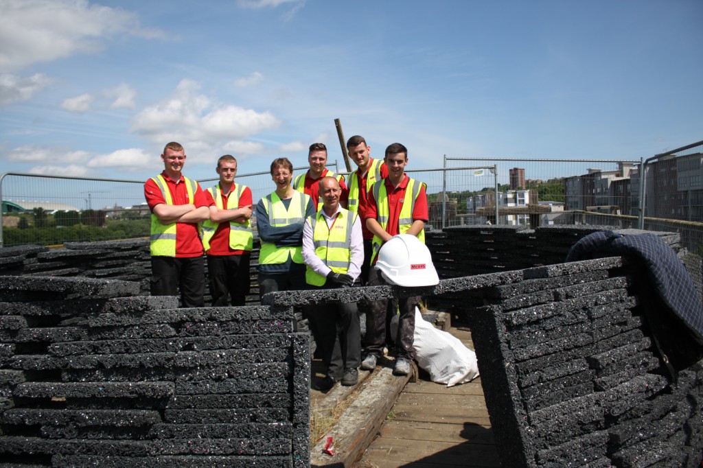 The on-site team with Wolfgang